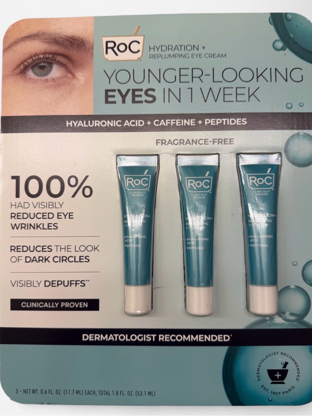 RoC Hydration + Replumping Eye Cream 3-Pack